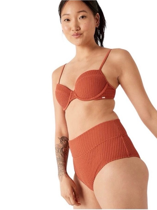 PINK Victoria's Secret Other - PINK Victoria's Secret Ribbed High-Waist Bikini Bottoms in Terracotta